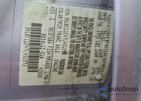 2007 Nissan Versa S z USA, uszkodzony, nr VIN 3N1BC11E47L451593